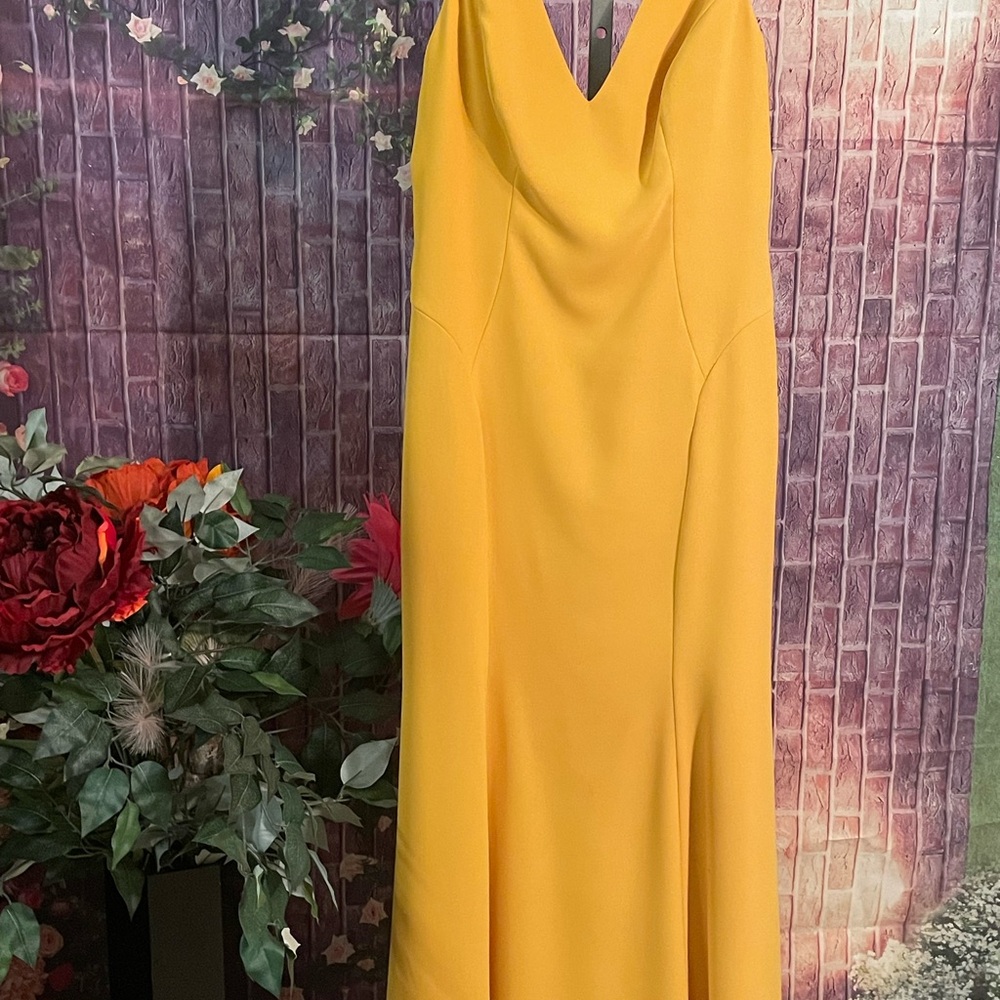 Elegant Yellow Evening Dress
